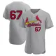 Authentic Men's Gordon Graceffo Gray St. Louis Cardinals Road Jersey