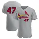 Authentic Men's John King Gray St. Louis Cardinals Road Jersey