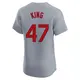 Elite Men's John King Gray St. Louis Cardinals Road Jersey