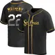 Replica Men's Mike Matheny Gold St. Louis Cardinals Black en Alternate Jersey