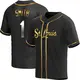 Replica Men's Ozzie Smith Gold St. Louis Cardinals Black en Alternate Jersey