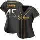 Replica Women's Bob Gibson Gold St. Louis Cardinals Black en Alternate Jersey